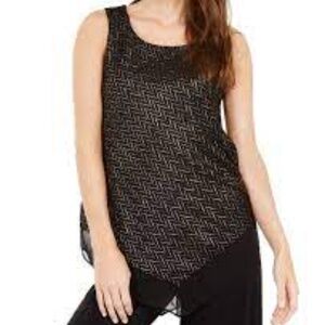 Alfani Women's Metallic Pointed-Hem Top
